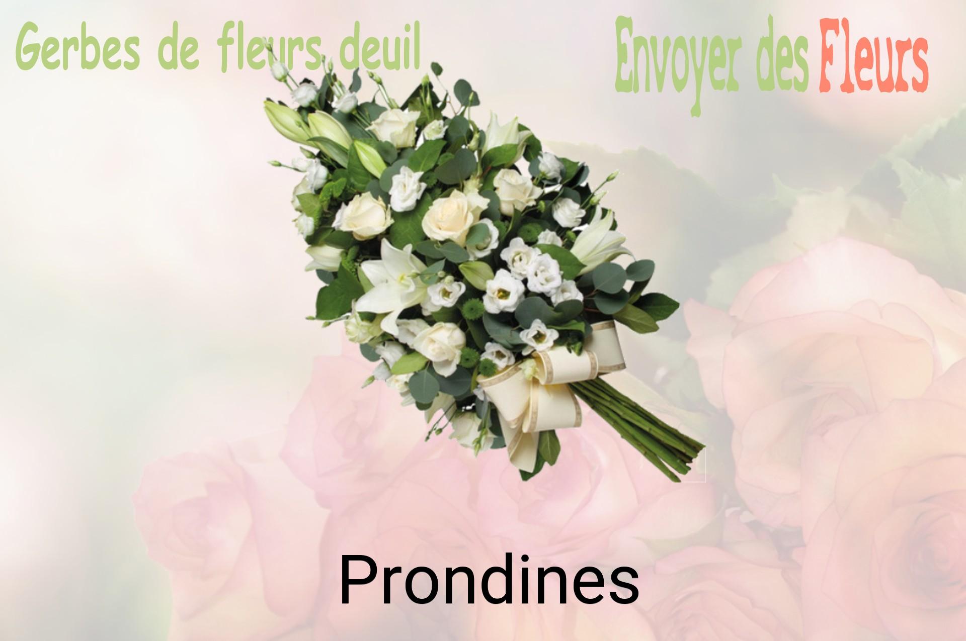 Gerbe de fleurs de deuil livrée à Prondines